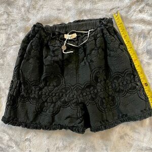 Black Lace Cotton Women's Shorts